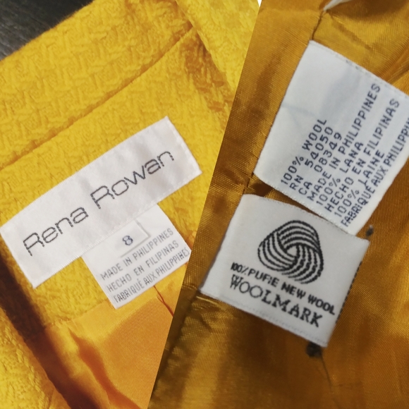 Rena Rowen | NEW Stunning Canary Textured Wool Blazer - Size 8 - Picture 6 of 9